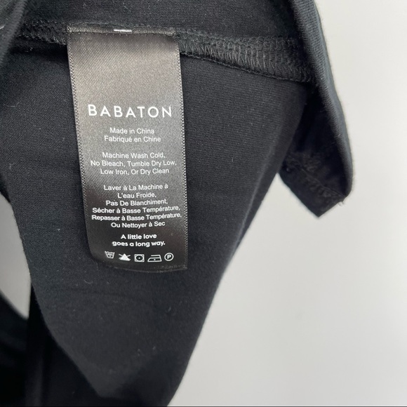 Aritzia Babaton gervasio t-shirt black open cut out drape cross back muscle top - Picture 8 of 16